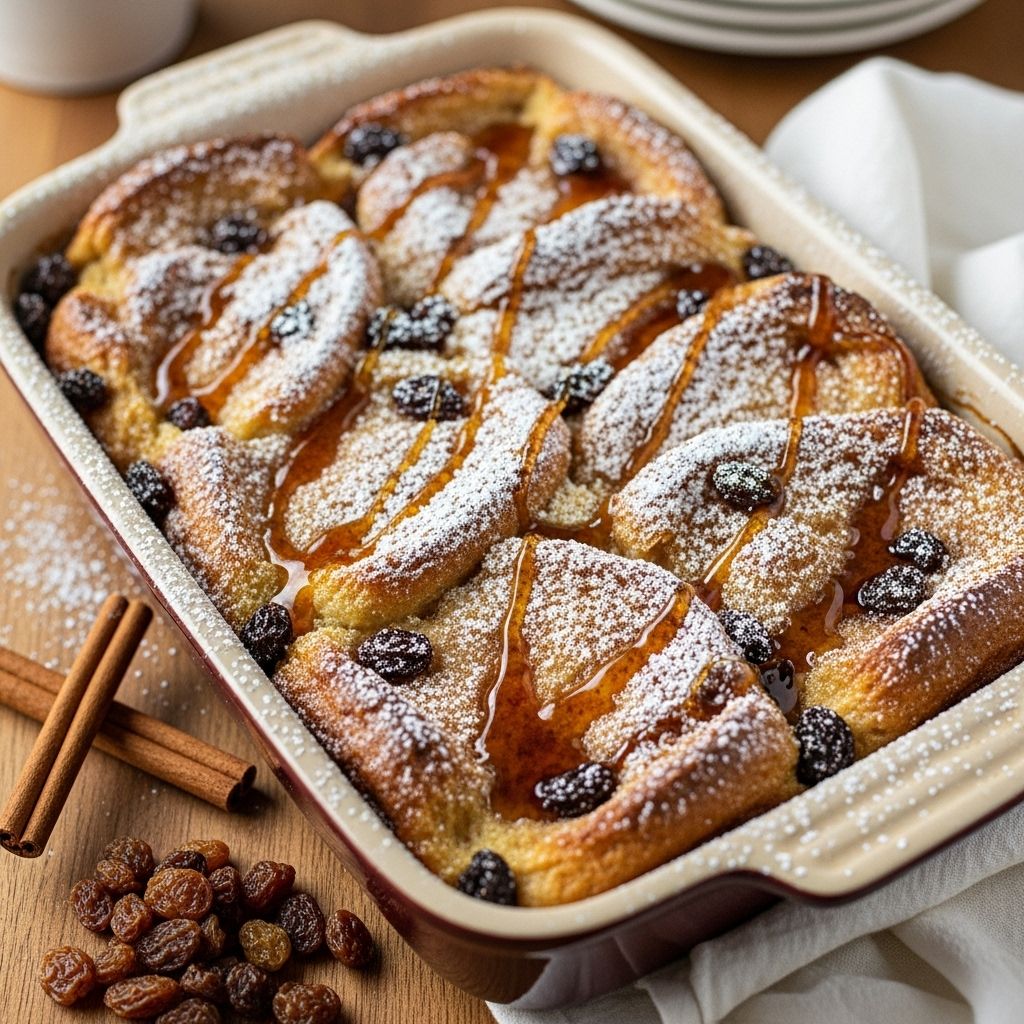 This dessert-like dish delivers creamy custard-soaked bread with a crisp sugar topping.