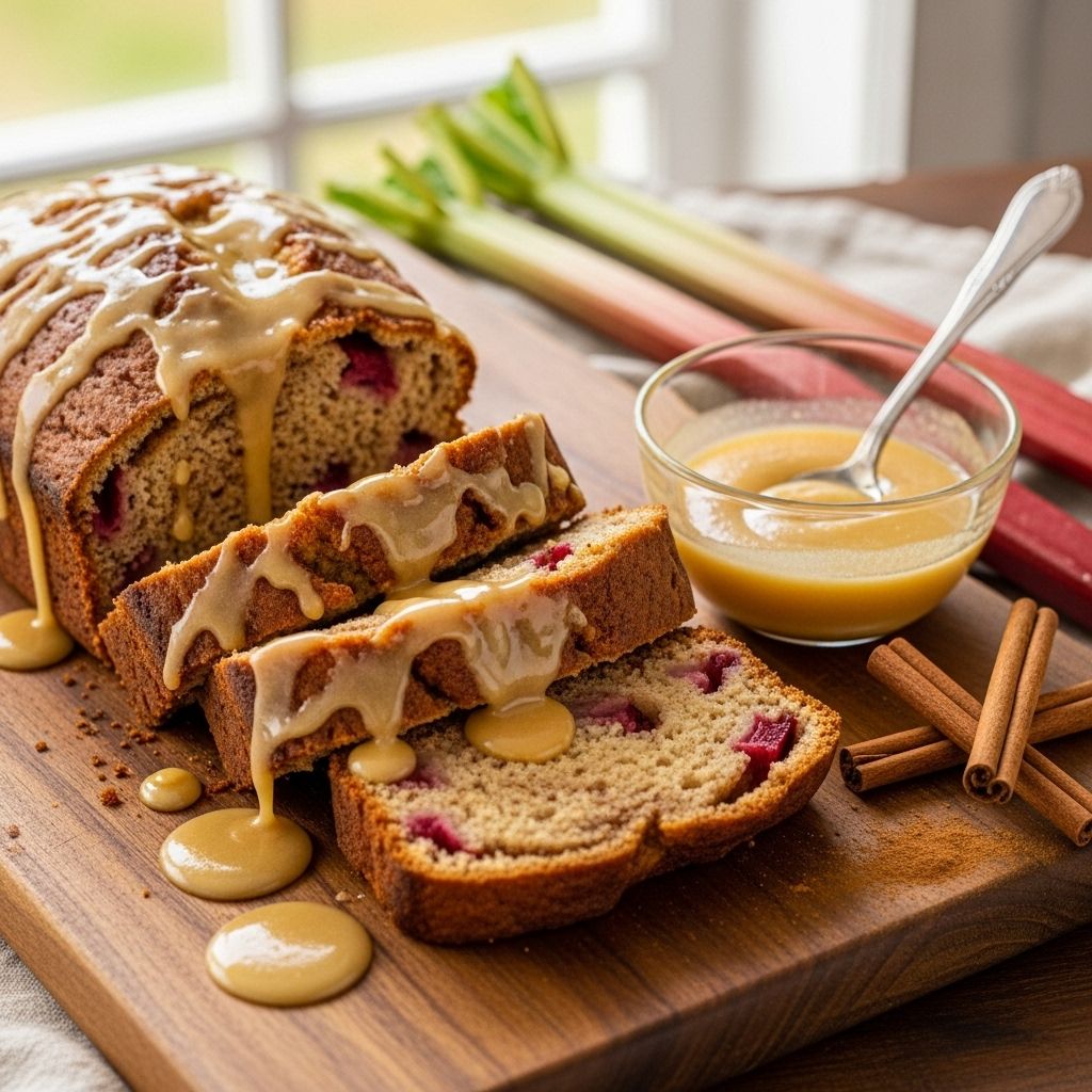 Tender slices shine with bright fruit tang and warm spice under a creamy nutty topping.
