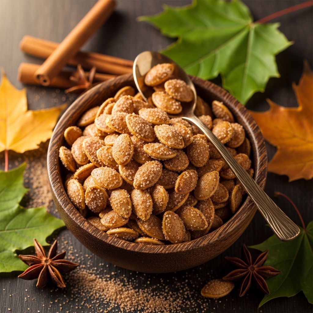 A delightful way to transform leftover pumpkin seeds into cozy, crisp fall treats.