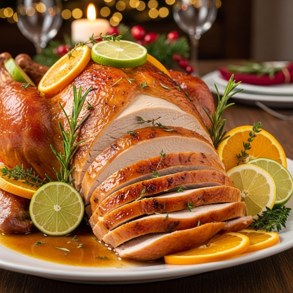 A simple citrus brine yields a succulent turkey with unforgettable bright flavors.