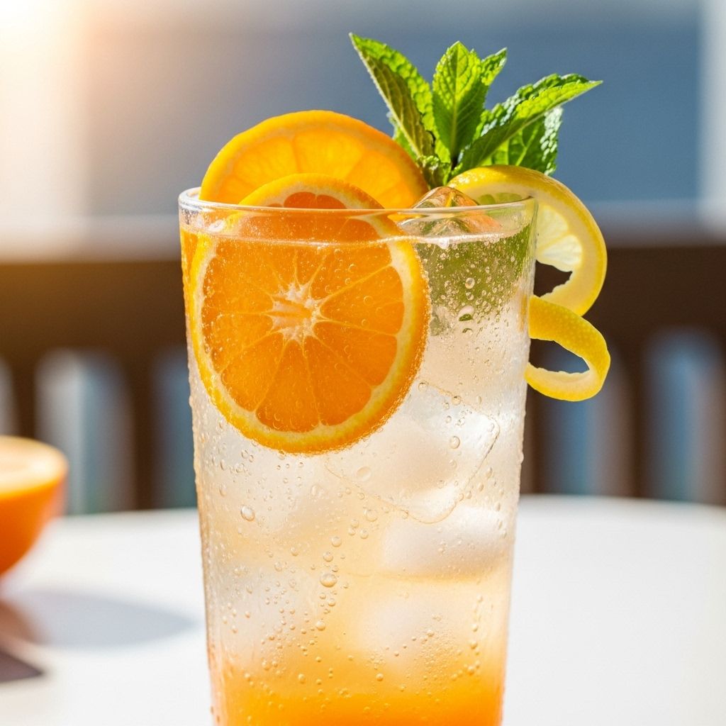 A sparkling blend of fresh fruit juices and fizzy bubbles that brightens every gathering.