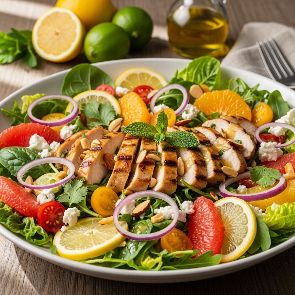 Experience vibrant flavors and wholesome nutrition with this citrusy grilled chicken salad, a delicious dish packed with zesty marinades, crisp vegetables, and expert tips.