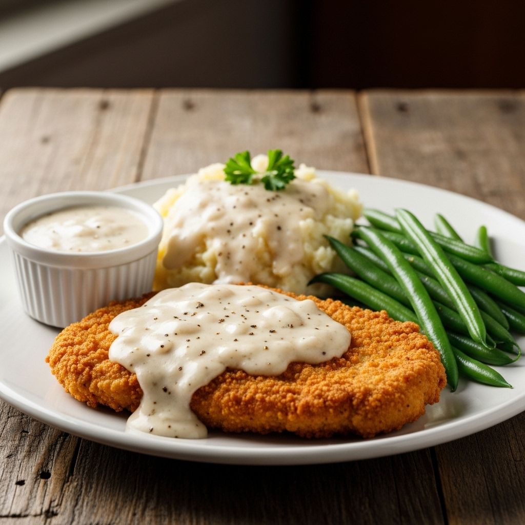 Classic Chicken Fried Steak with Country Gravy: Southern Comfort on Your Plate An ultra-crisp crust and peppery gravy turn a basic steak into true Southern comfort.