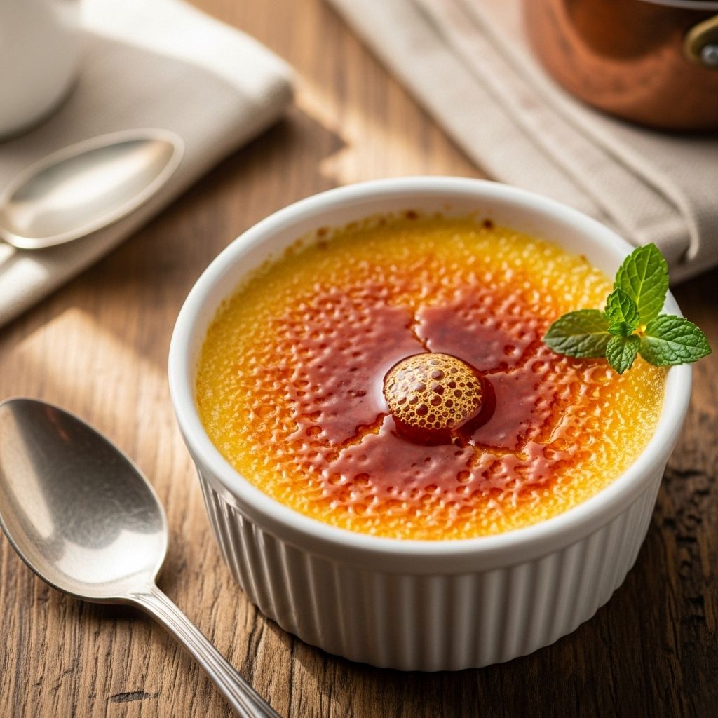 Restaurant-quality dessert with a velvety base and a perfectly torched sugar crisp.