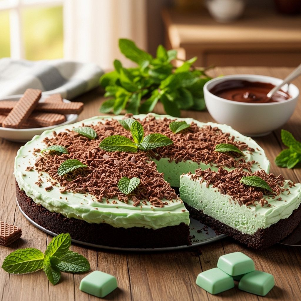 Indulge in a cool mousse layered on a crisp cookie crust with subtle liqueur undertones.