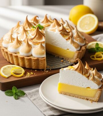 A bright, tangy finish that elevates any celebration with its airy, sun-kissed topping.