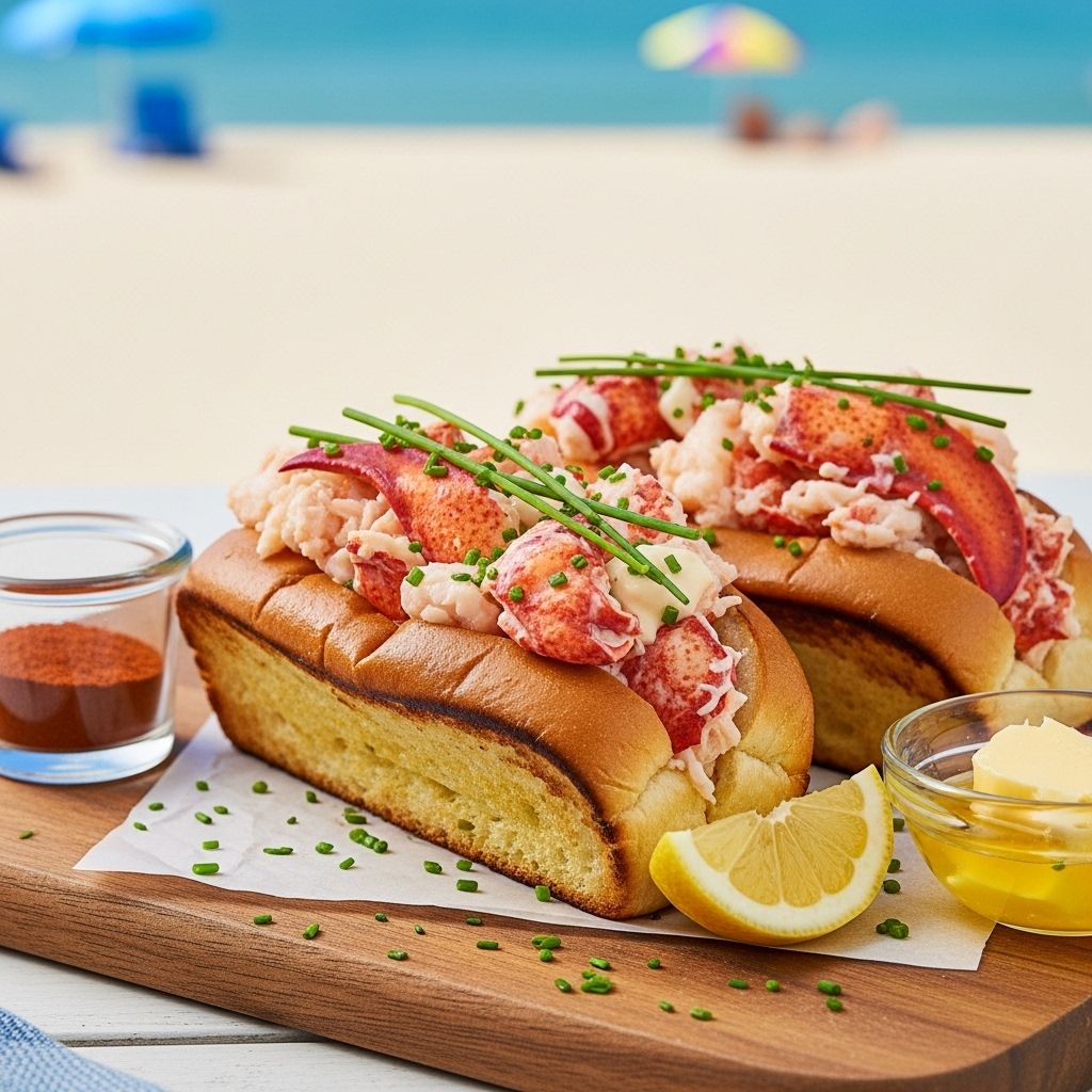 Savor a coastal favorite of sweet shellfish in toasted buns for tender, savory flavor.