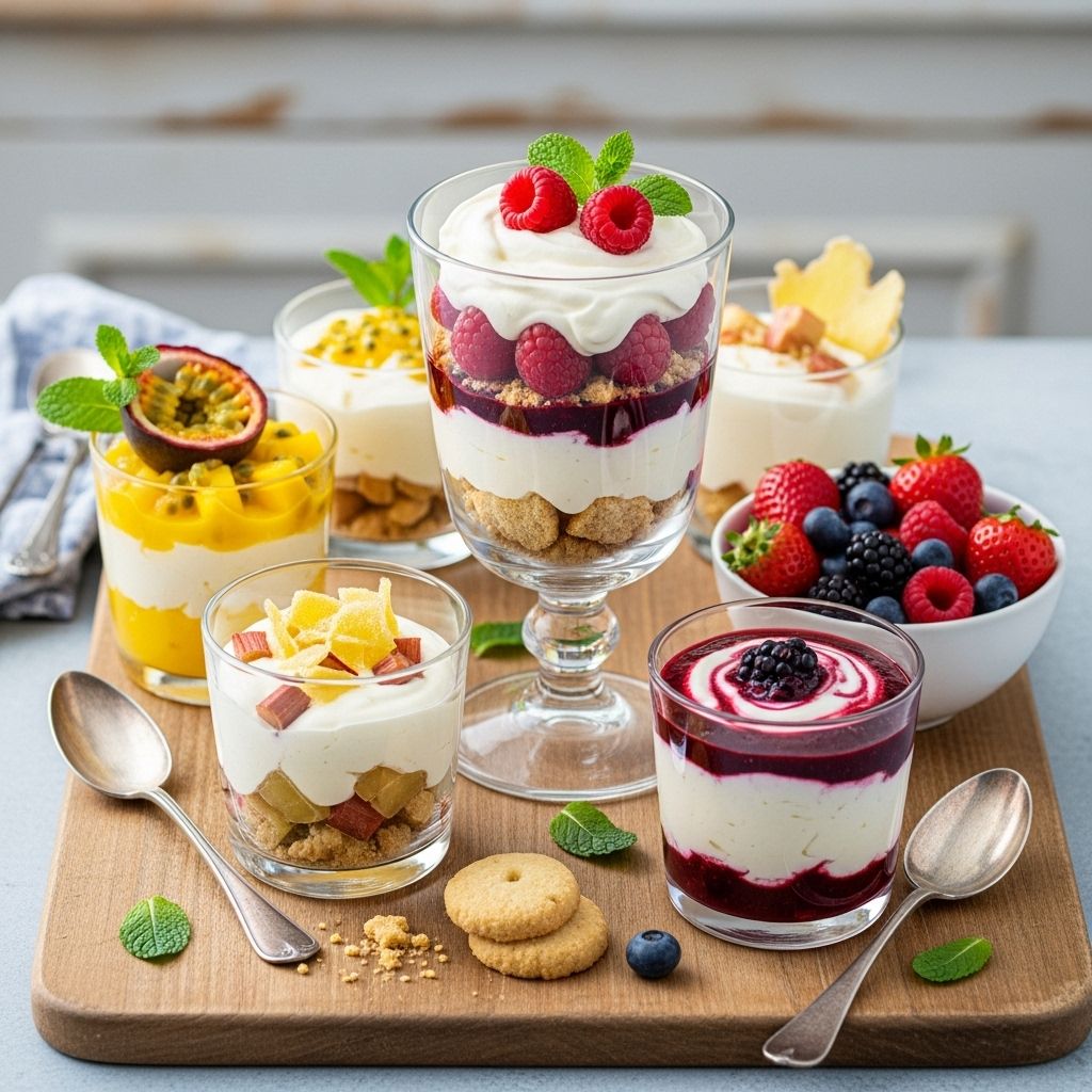Creamy layers and fruity swirls come together to create a stunning, refreshing dessert.