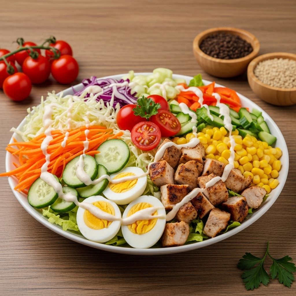 An effortless blend of crisp veggies, creamy beans with tangy dressing for every table.