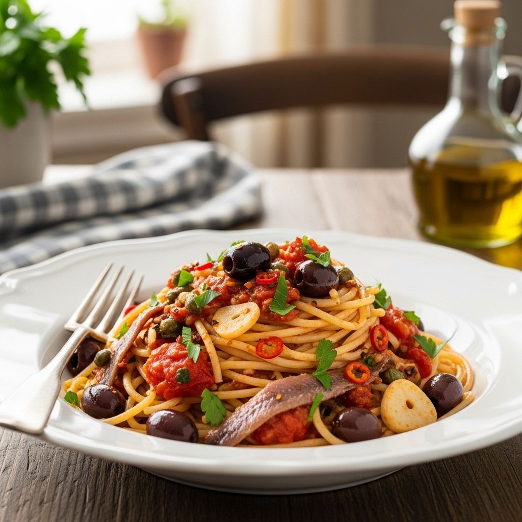 Classic Pasta Puttanesca: An Italian Staple Bursting with Flavor A handful of pantry basics delivers a bold, savory dinner in just 30 minutes.