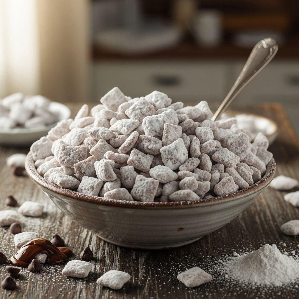 A crunchy, no-bake treat made from pantry staples and dusted with sweet powdered sugar.