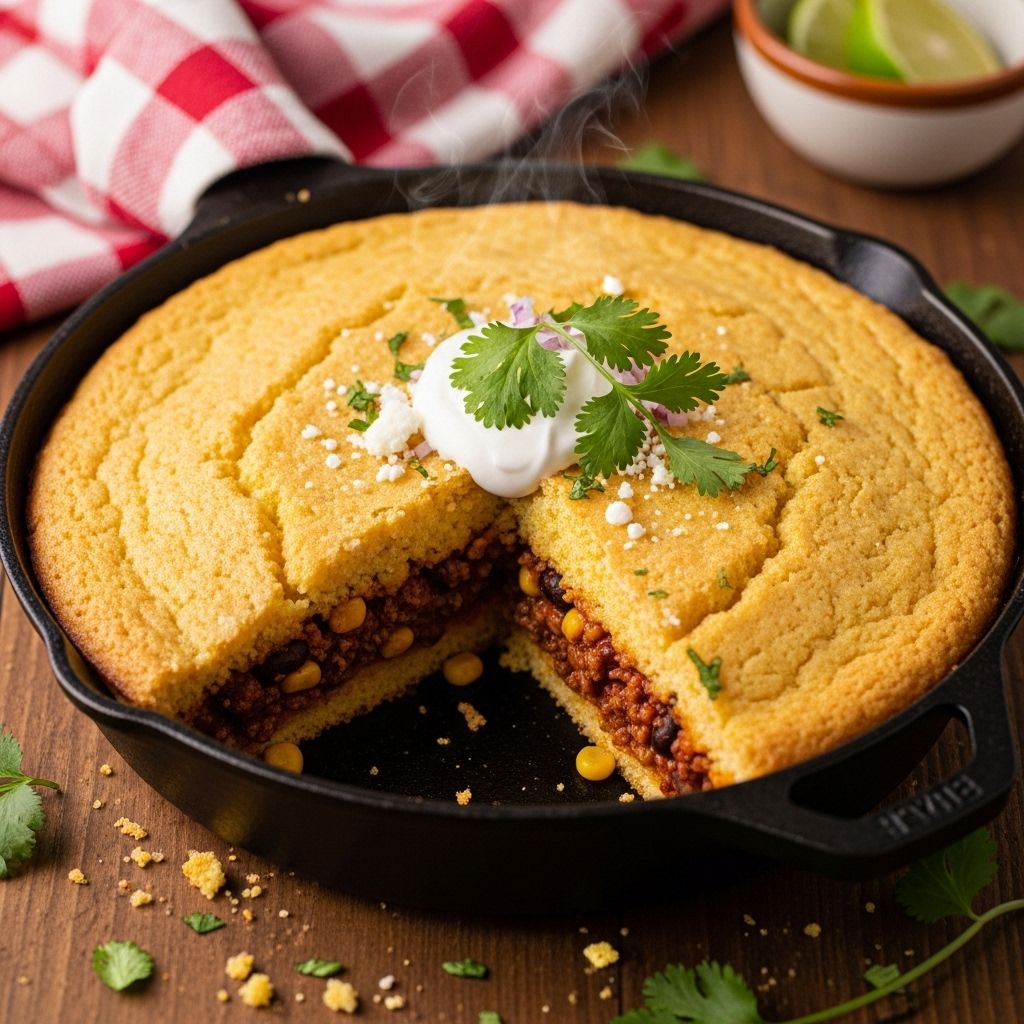 Classic Tamale Pie Recipe: A Tex-Mex Family Favorite A skillet-friendly casserole that delivers bold, homemade flavors with minimal fuss.