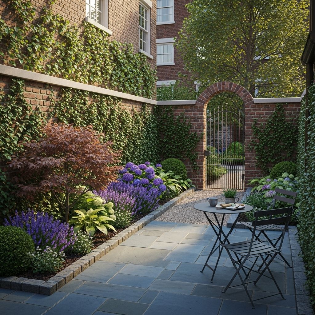 Layered zones and smart plant choices turn tiny plots into private, stylish retreats.