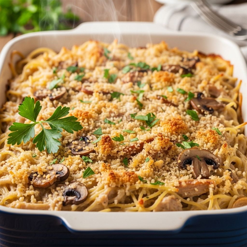 This creamy, savory bake brings cozy comfort to holiday leftovers.