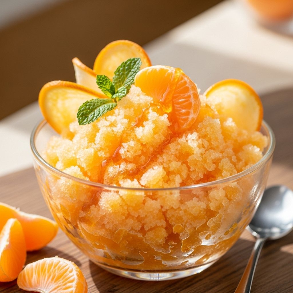 Chill out with this easy, zesty clementine honey granita: a sweet, hydrating, and nutritious dessert for any summer day.