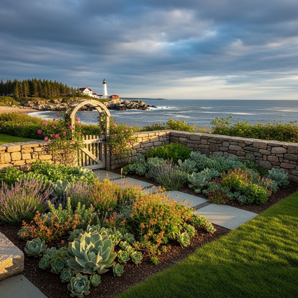 Embrace salt-kissed textures and hardy foliage for a weathered backyard retreat.