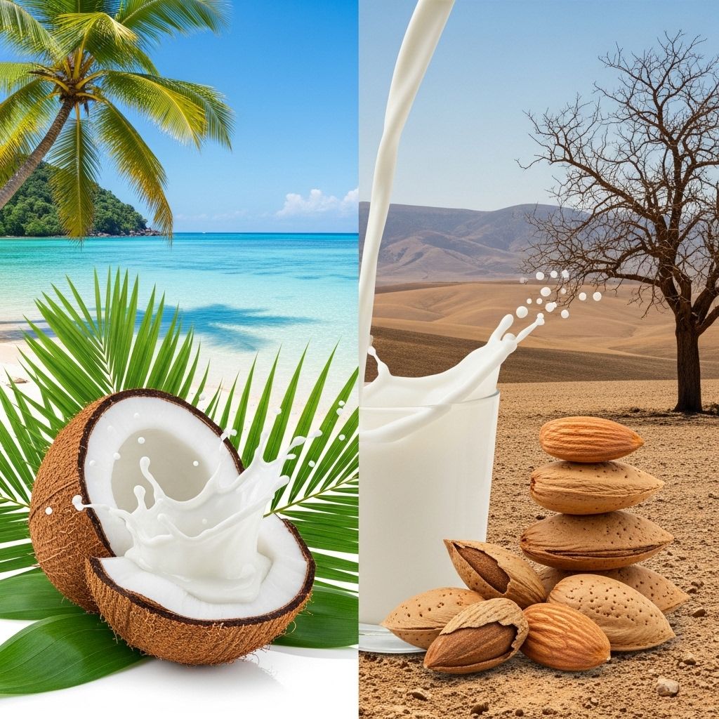 Coconut Milk vs Almond Milk: Nutritional Showdown and Environmental Impact Comparing coconut milk and almond milk for nutrition, taste, culinary uses, and their footprint on the planet.