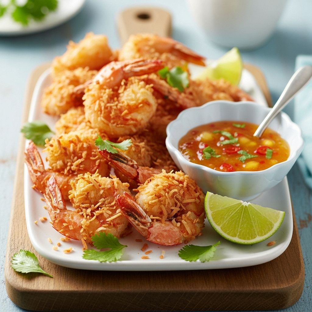 Golden-breaded bites blend sweet, savory, and spicy flavors for a vibrant tropical twist.