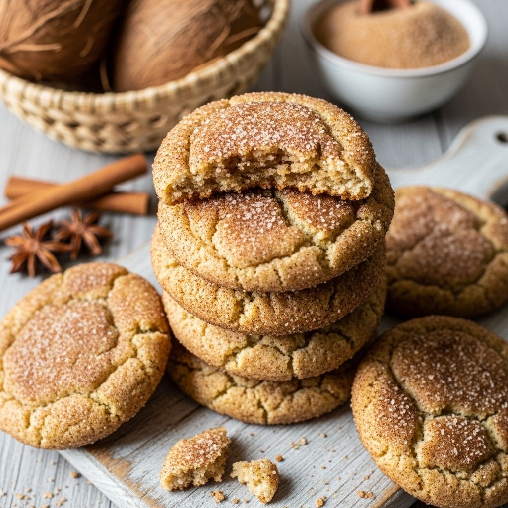 These coconut sugar-dusted snickerdoodles are soft, chewy, and dusted in an aromatic cinnamon blend for an irresistibly wholesome holiday treat.