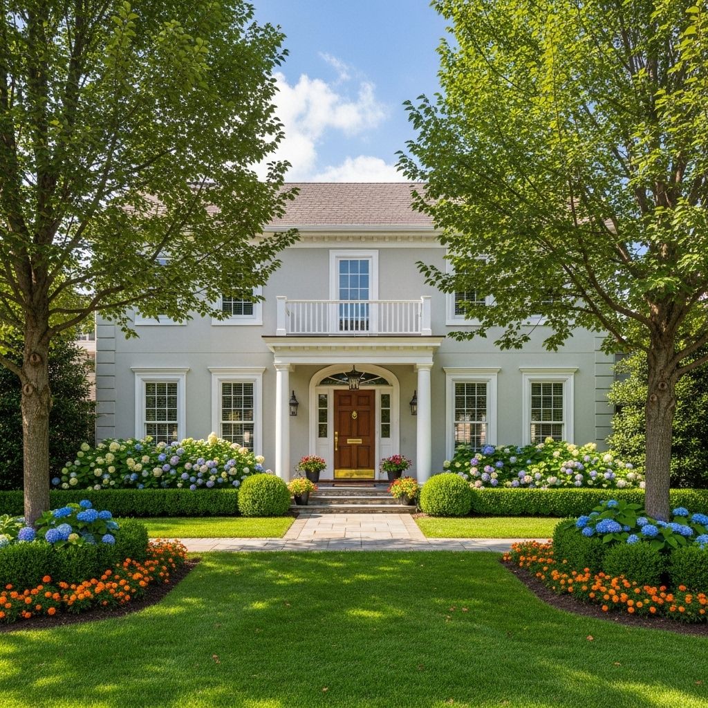 Balance symmetry and materials for an inviting facade that honors historic elegance.