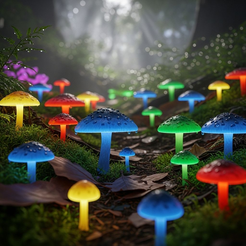 Explore a vivid world of mushrooms and fungi, from dazzling reds and golds to glowing greens and deep violets, and learn their secrets.