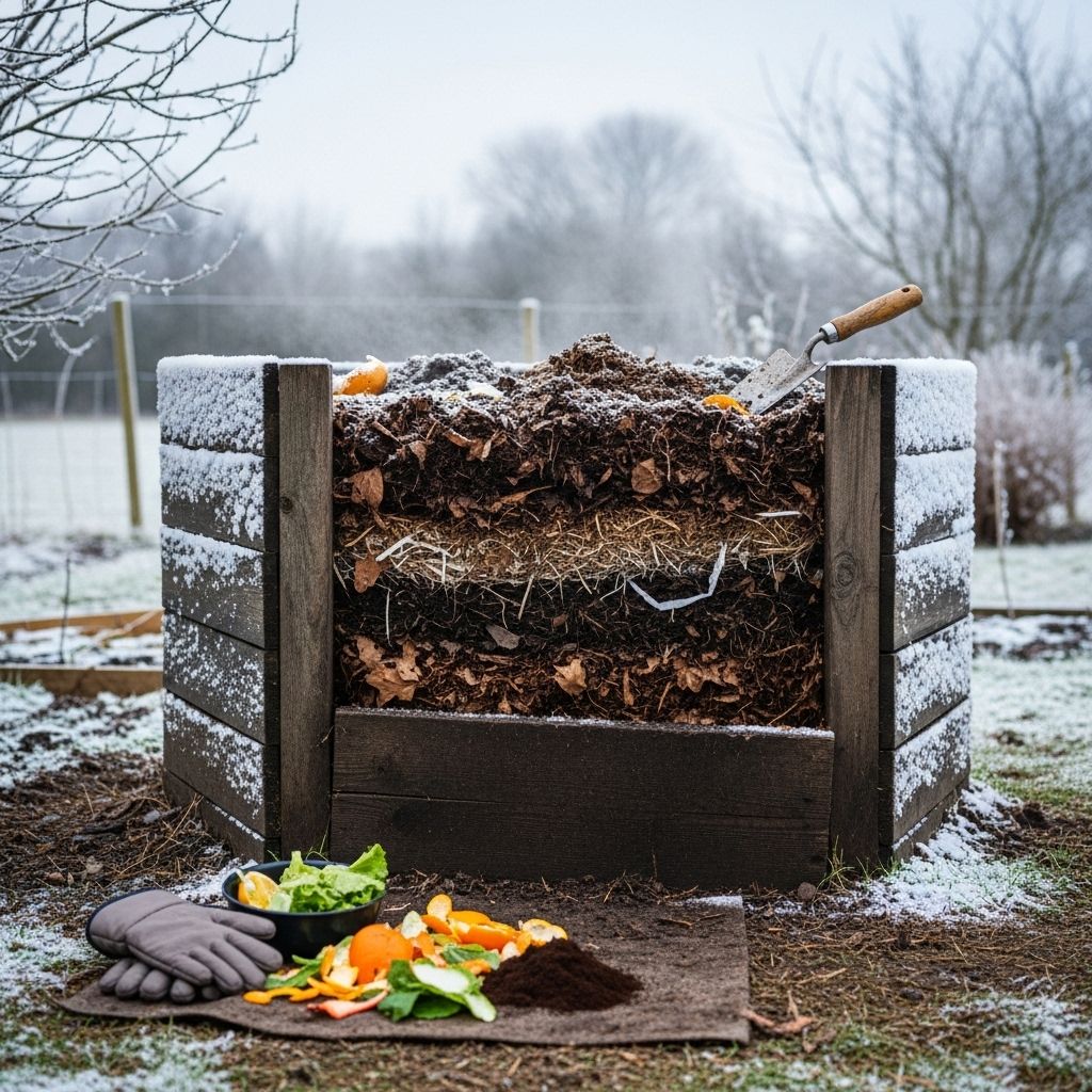 Your guide to composting during cold months—practical advice for keeping your compost active, odor-free, and nutrient-rich through winter.
