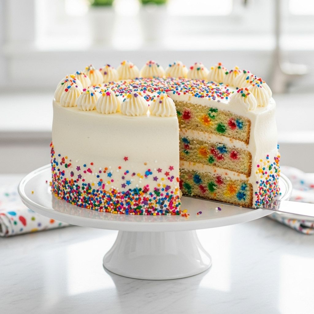 Confetti Birthday Cake Recipe: Celebrate with Color and Joy Every slice bursts with colorful sprinkles and velvety frosting for a festive touch.