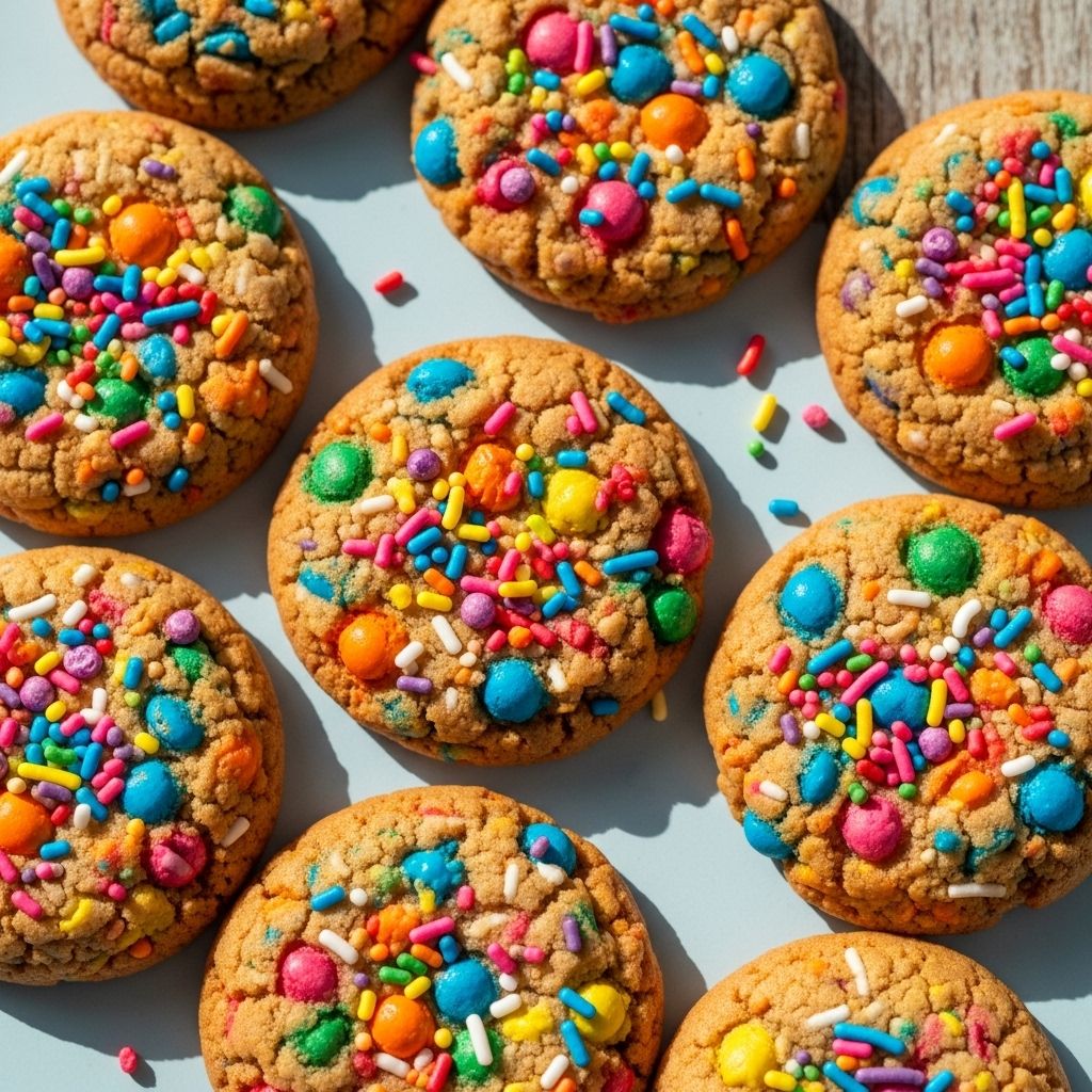 Birthday crumbs and rainbow sprinkles deliver chewy, crunchy nostalgia in every cookie.