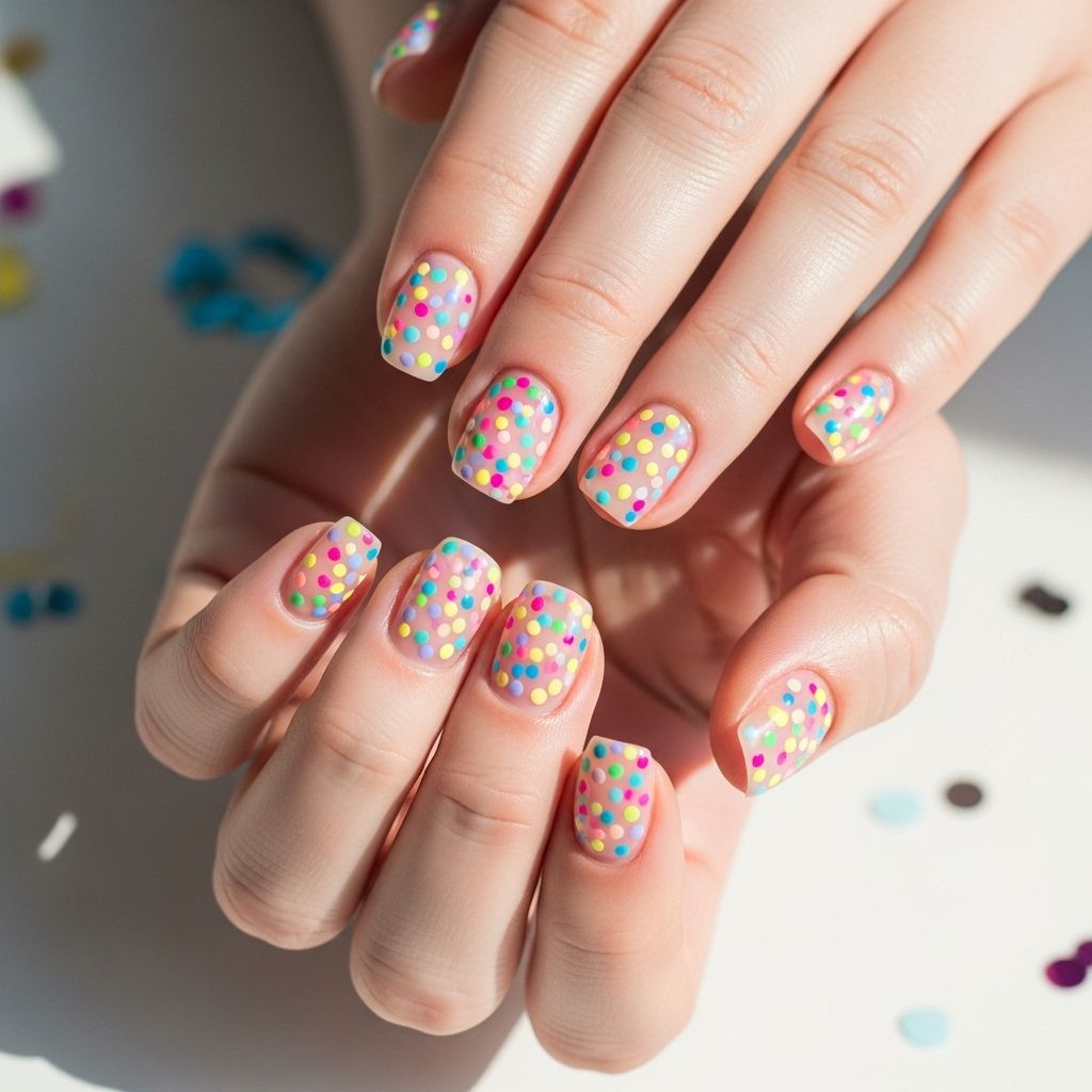 Everything you need to create confetti nail art—from tools and tips to expert tricks for a show-stopping, festive manicure.