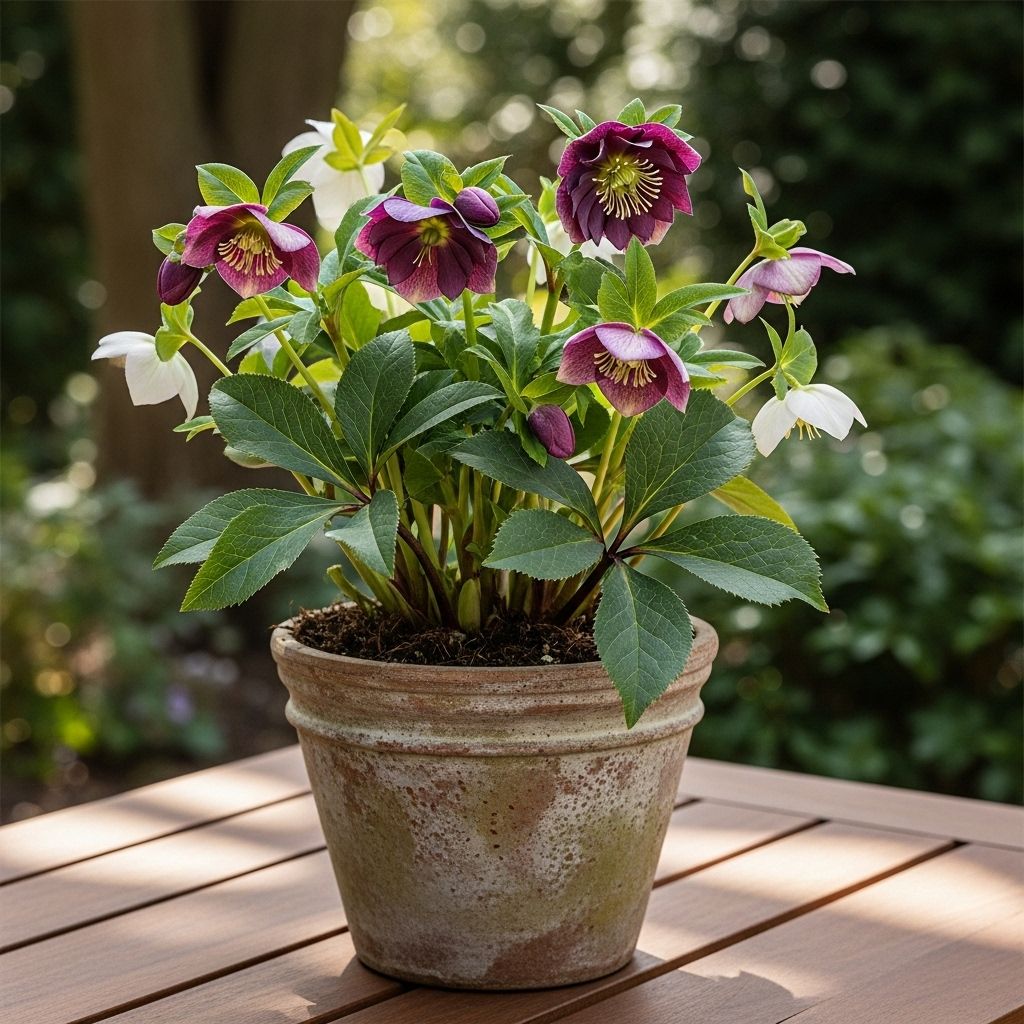 Brighten shaded entryways with vibrant Lenten roses that thrive in compact displays.