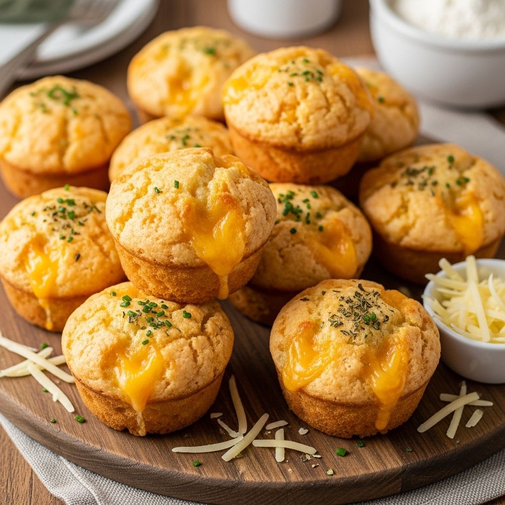 Contest-Winning Cheese Muffins: How to Bake the Ultimate Savory Treat Effortless baking for golden-edged treats with pockets of molten cheddar delight.