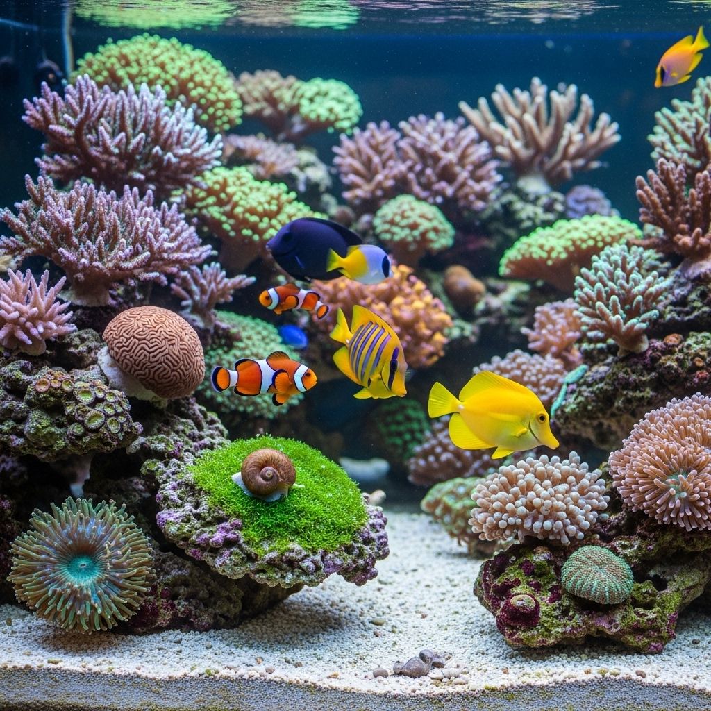 Balanced nutrients and proper flow support a vibrant reef setup and pristine surfaces.