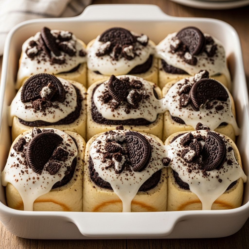 A creamy cheese filling and crunchy Oreo bits elevate a classic brunch favorite.