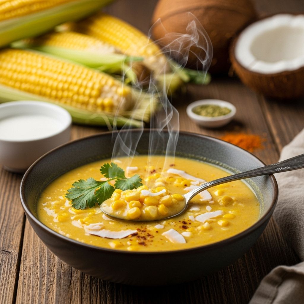 Experience summer’s best with creamy corn and coconut soup — nutritious, easy, and bursting with bright, fresh flavors in every spoonful.
