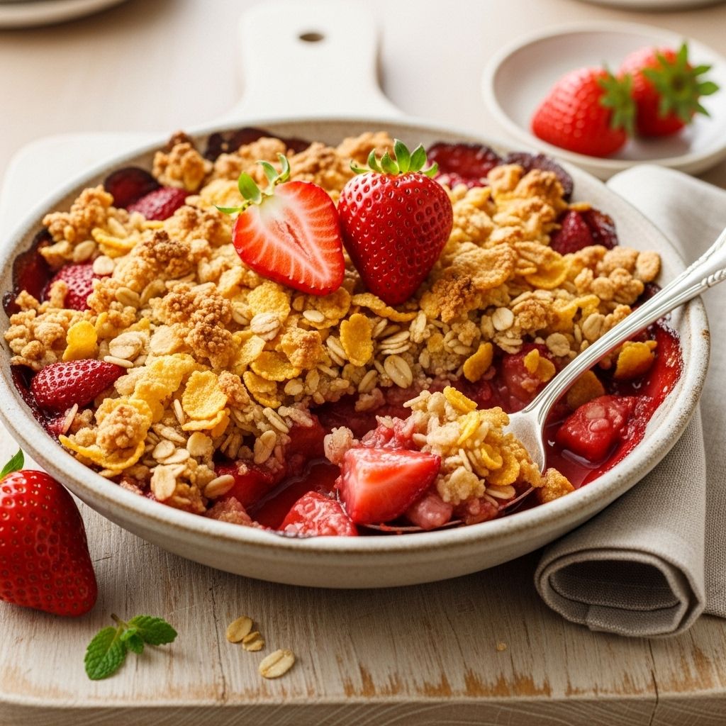 Warm berries and golden crunch come together for a cozy start to your day.