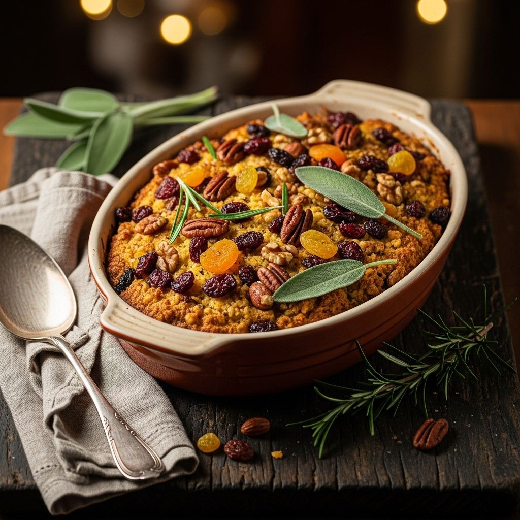 A comforting fusion of textures and flavors that reinvents classic stuffing for memorable celebrations.