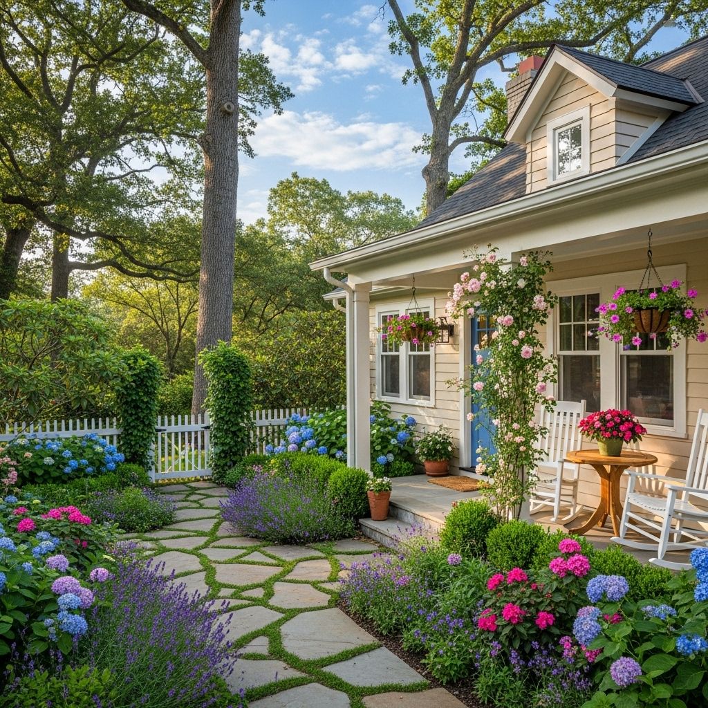 Natural materials and thoughtful accents combine to evoke a welcoming storybook ambience.