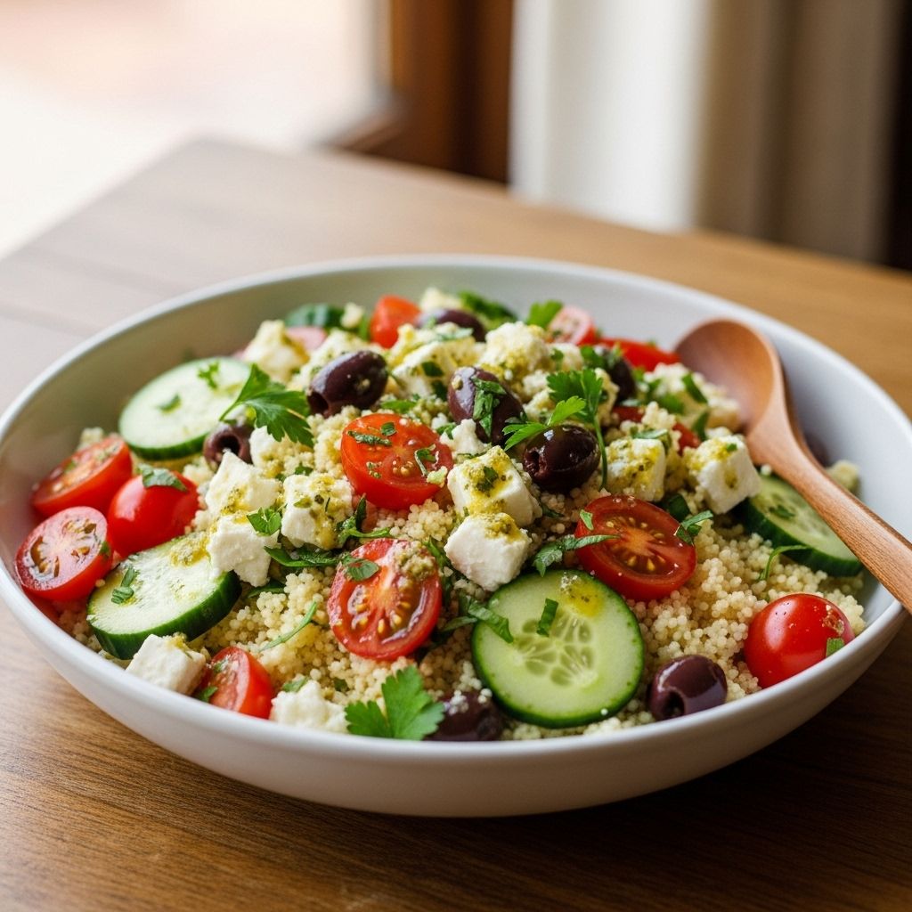 A colorful mix of fluffy pasta, crisp veggies, and herbs that elevates summer gatherings.