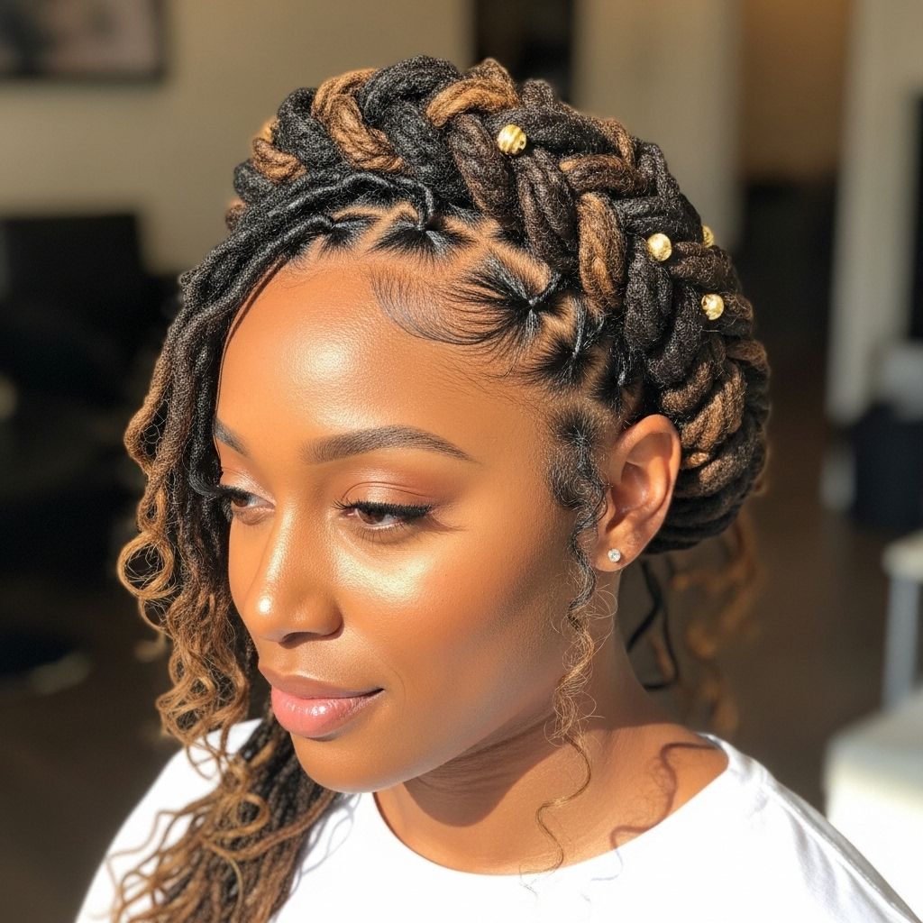 Create a stunning loc crown braid with this easy tutorial—complete with care tips, product recommendations, and expert styling advice.