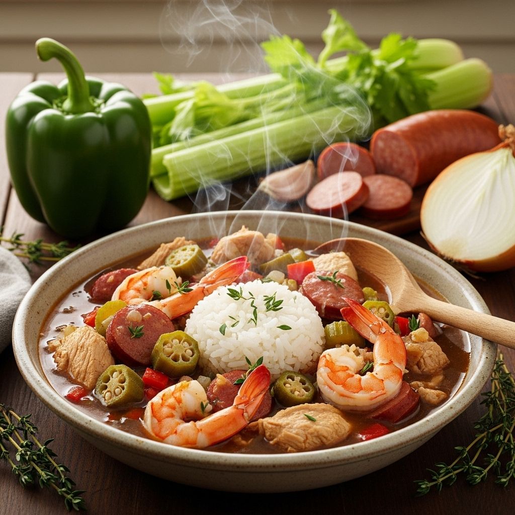 How to Make Cowboy Kent Rollins’ Flavorful Cajun Gumbo Smoky roux, rich sausage, and fresh seafood combine in this slow-simmered stew.