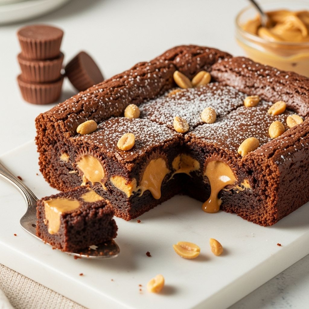 A candy-stuffed twist on cake mix delivers an indulgently unpredictable chocolate treat.