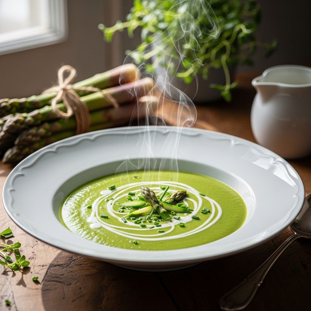 A bright green starter that celebrates seasonal produce in every silky, comforting spoonful.