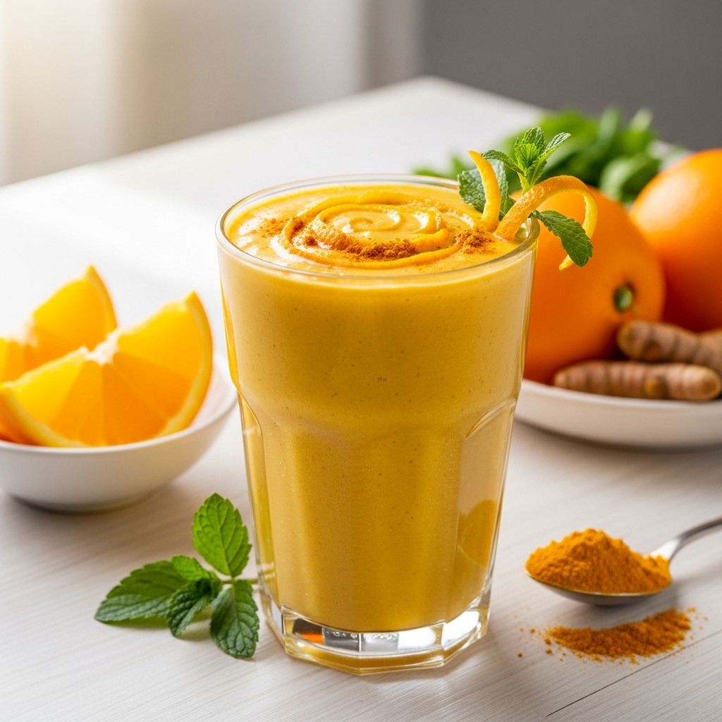 Start your day with a creamy, nutrient-rich orange turmeric smoothie to support immunity and fight inflammation naturally.