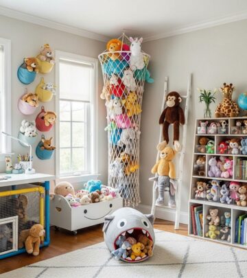 Turn cluttered play areas into charming showcases for beloved plush companions.