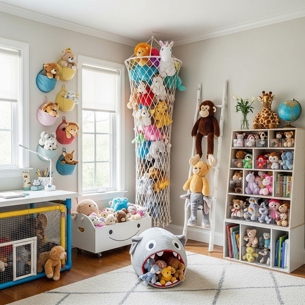 Turn cluttered play areas into charming showcases for beloved plush companions.