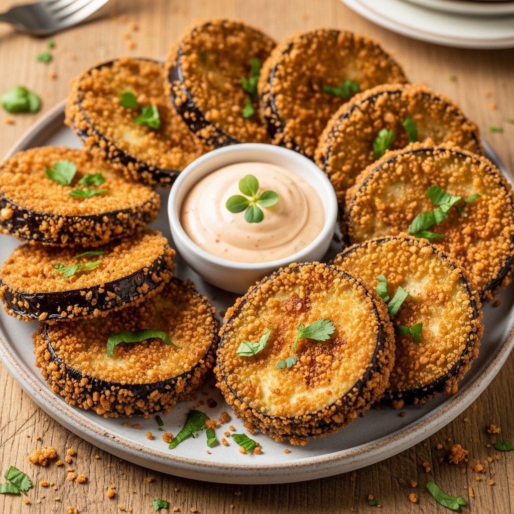 A panko-parmesan crust transforms slices into a savory, melt-in-your-mouth delight.