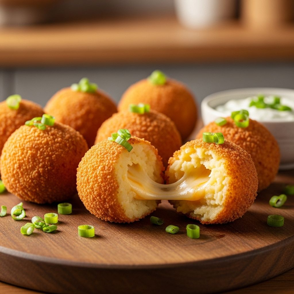 Crunchy rounds hiding a gooey cheese center that vanish from every appetizer spread.