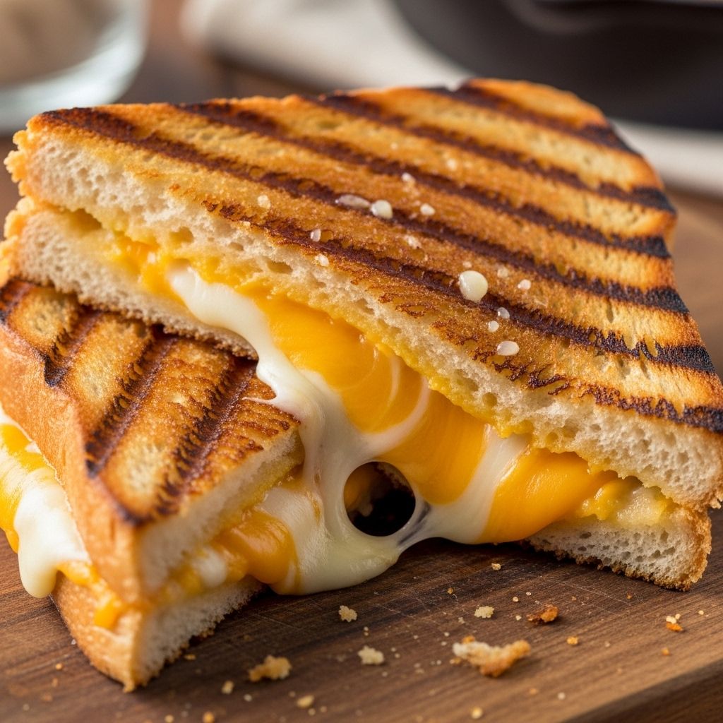 A buttery exterior and layered cheeses bring a gourmet twist to a familiar favorite.