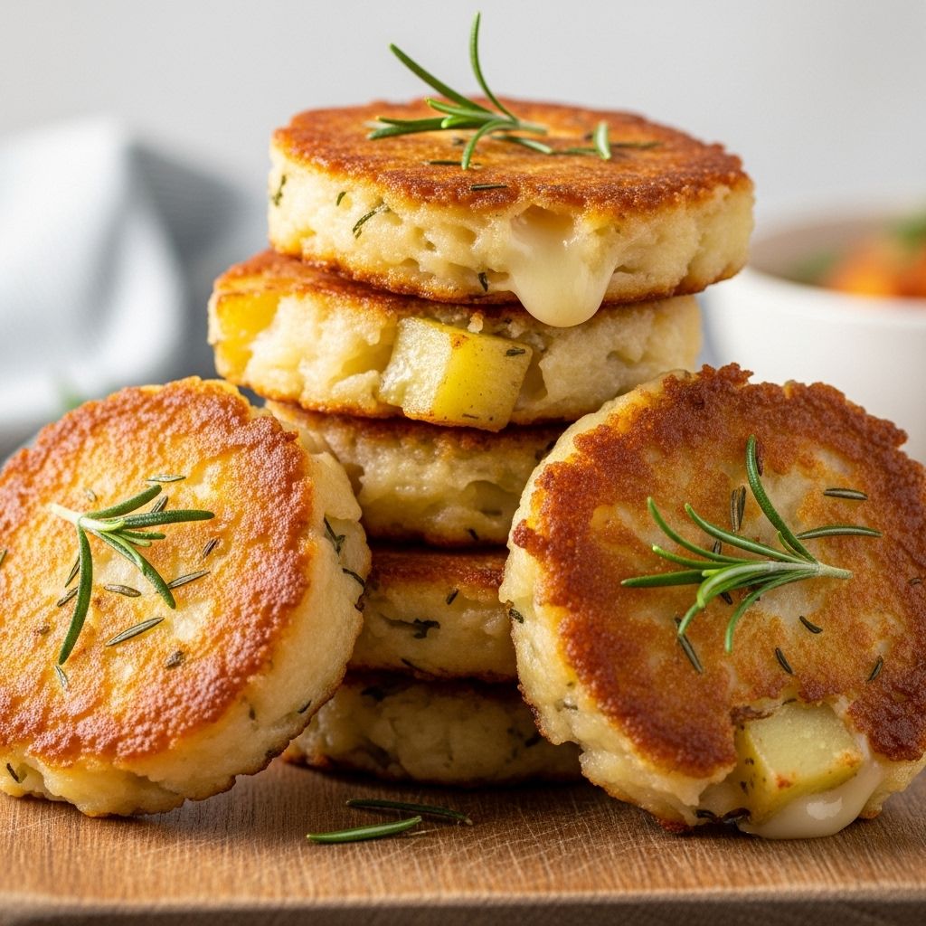 Turn cold mash into golden patties bursting with savory herb and onion notes.