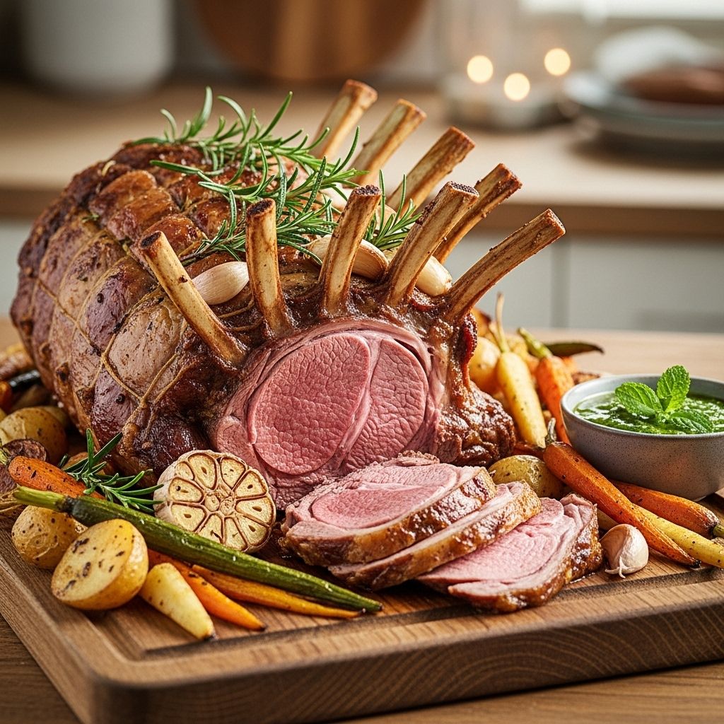 A regal arrangement with bold herb-infused flavors and tender, juicy slices.